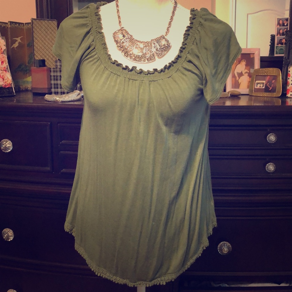 Belle Du Jour Olive-Colored Top